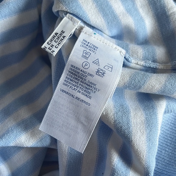 Tommy Hilfiger Baby Blue and White Striped V-neck Sweater - size S - Picture 4 of 7